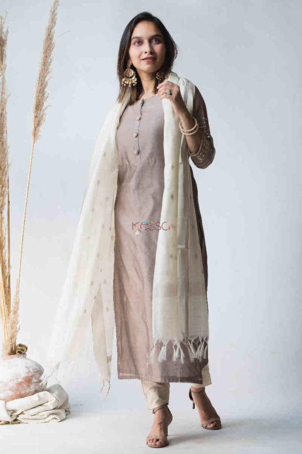 Image for Kessa Ws699 Ghubaar Kurta With Sequins And Gota Work Front