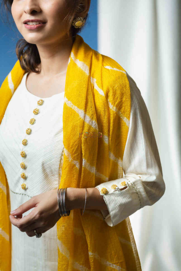 Image for Kessa Ws701 Chakori Kurta Dupatta Set With Embroidery And Gota Work Closeup