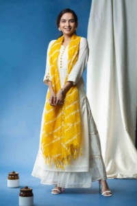 Image for Kessa Ws701 Chakori Kurta Dupatta Set With Embroidery And Gota Work Front 1