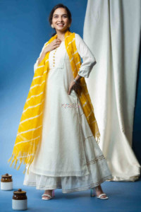 Image for Kessa Ws701 Chakori Kurta Dupatta Set With Embroidery And Gota Work Look 1