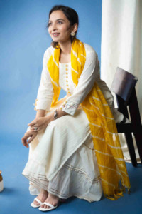 Image for Kessa Ws701 Chakori Kurta Dupatta Set With Embroidery And Gota Work Sitting