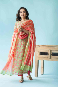 Image for Kessa Ws711 Joshika Kurta Dupatta Set With Gota Bijiya Embellishments Featured