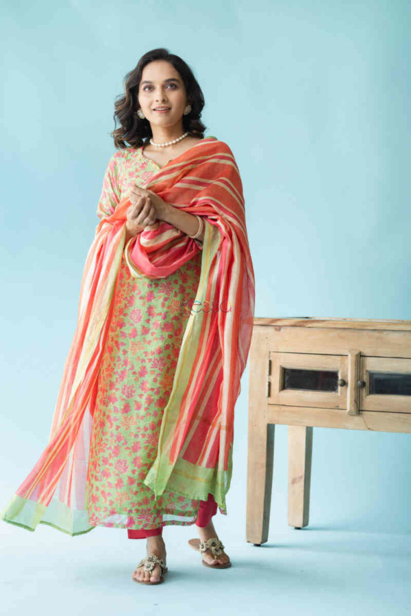 Image for Kessa Ws711 Joshika Kurta Dupatta Set With Gota Bijiya Embellishments Featured