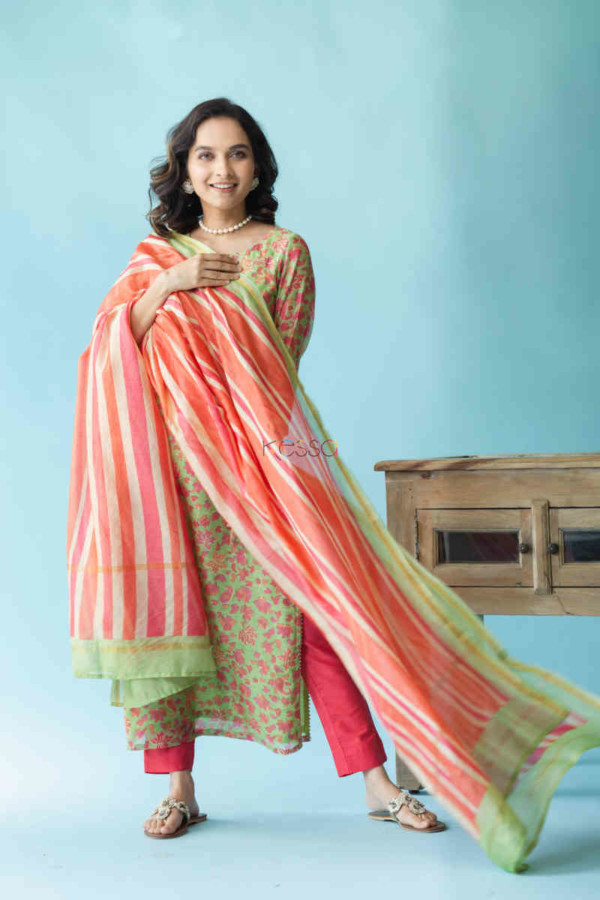 Image for Kessa Ws711 Joshika Kurta Dupatta Set With Gota Bijiya Embellishments Look 1