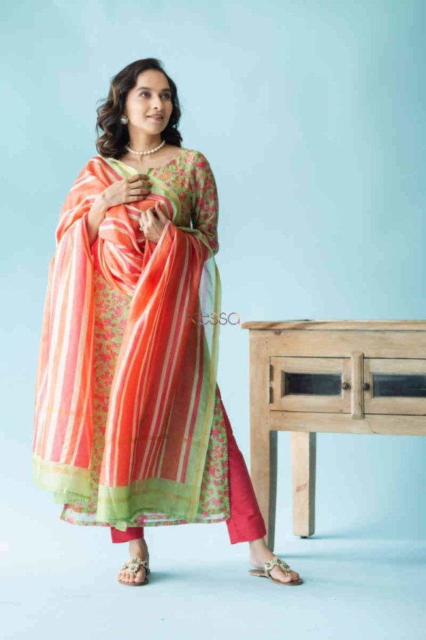 Image for Kessa Ws711 Joshika Kurta Dupatta Set With Gota Bijiya Embellishments Look