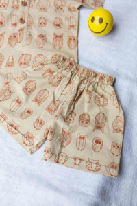 Image for Kessa Dek41 Bodhi Top And Shorts Set With Owl Print Bottom