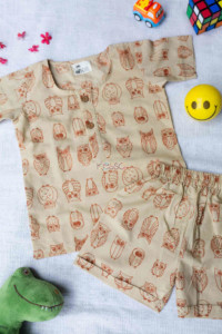 Image for Kessa Dek41 Bodhi Top And Shorts Set With Owl Print Top