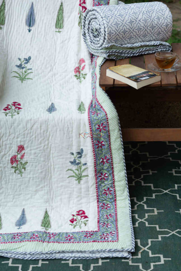 Image for Kessa Kaq152 Casper Grye And White Single Bed Quilt Featured