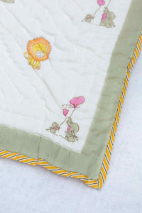 Image for Kessa Kaq156 Sheru Baby Quilts With Hand Block Print Closeup