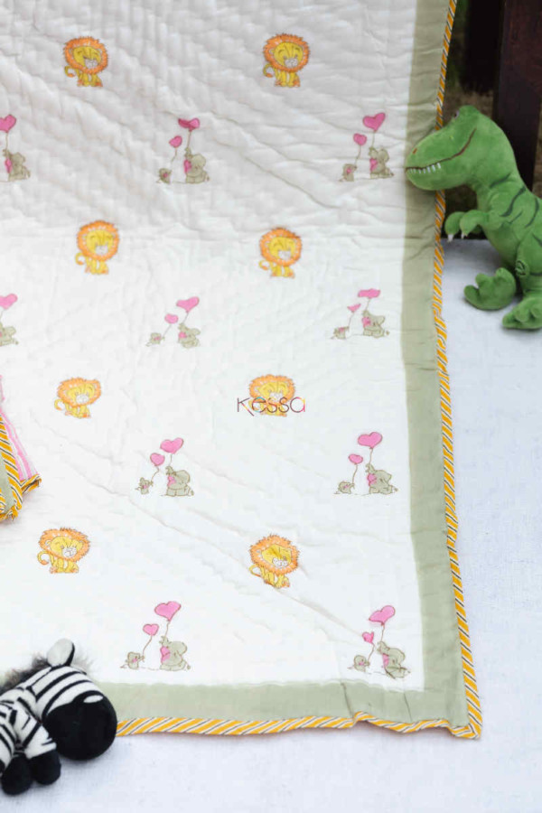 Image for Kessa Kaq156 Sheru Baby Quilts With Hand Block Print Front