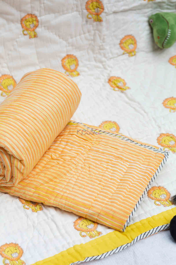 Image for Kessa Kaq160 Baadshah Baby Quilts With Hand Block Print Closeup