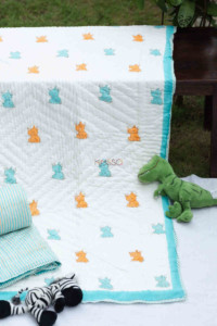 Image for Kessa Kaq161 Rocky Rhino Baby Quilts With Hand Block Print Featured