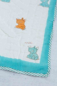 Image for Kessa Kaq161 Rocky Rhino Baby Quilts With Hand Block Print Look 1