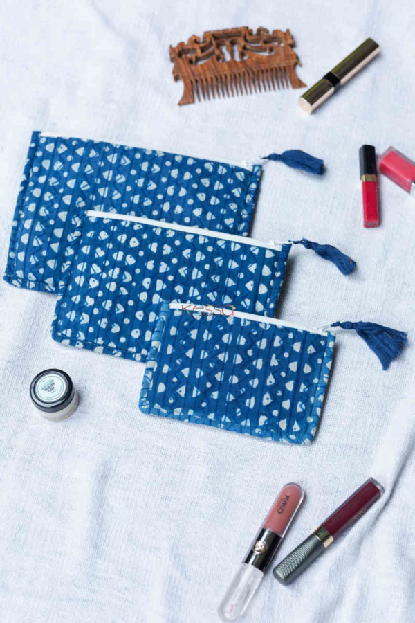 Image for Kessa Vca09 Neelkamal Blue Toiletry Pouch (set Of 3) Featured