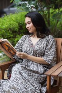 Image for Kessa Wsr222 Emin Kaftan With Dabu Kashish Print Sitting