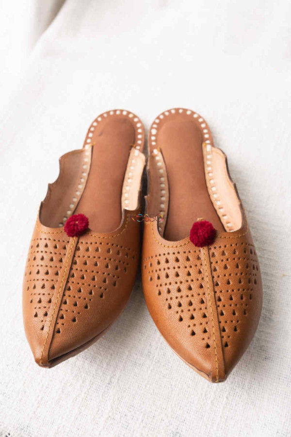 Image for Kessa Vcj03 Sandy Brown Handmade Leather Mojaris Featured