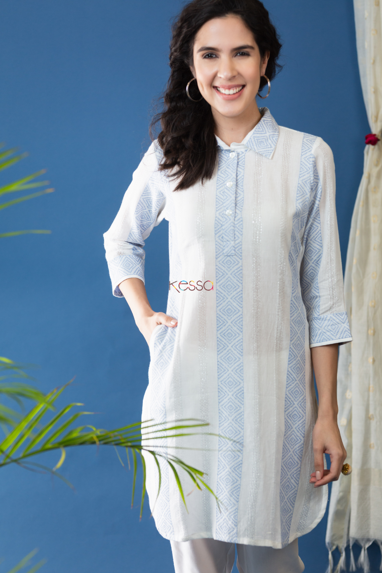 Buy Ada Hand Embroidered Cotton Lucknowi Chikankari White Short Kurti Top  Shirt for Women's A911250 (S) at Amazon.in