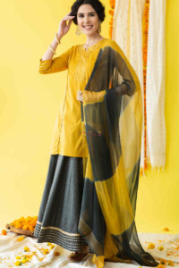 Image for Kessa Wsr234 Elnur Kurta And Skirt With Dupatta Set Front