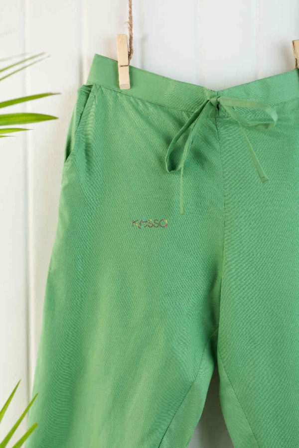Image for Wsp01 Pants With Pocket Elasticated Waist Pistagreen Closeup
