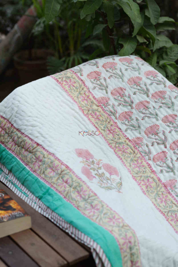 Image for Kessa Kaq163 Narmeen Mulmul Double Bed Quilt Look