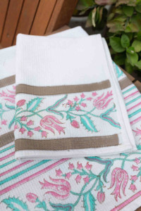 Image for Kessa Kat06 Puerto Rico And Pink Towel Set0 Closeup
