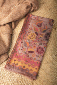 Image for Kessa Kusl30 Brown Jammwar Work Woolen Shawl Featured