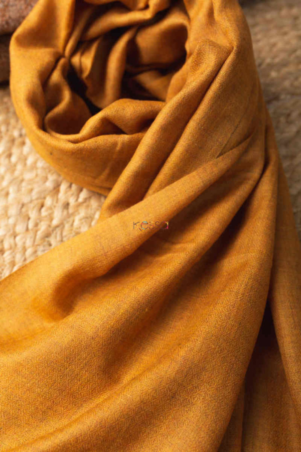 Image for Kessa Kusl42 Mustard Pashmina Shawl Closeup