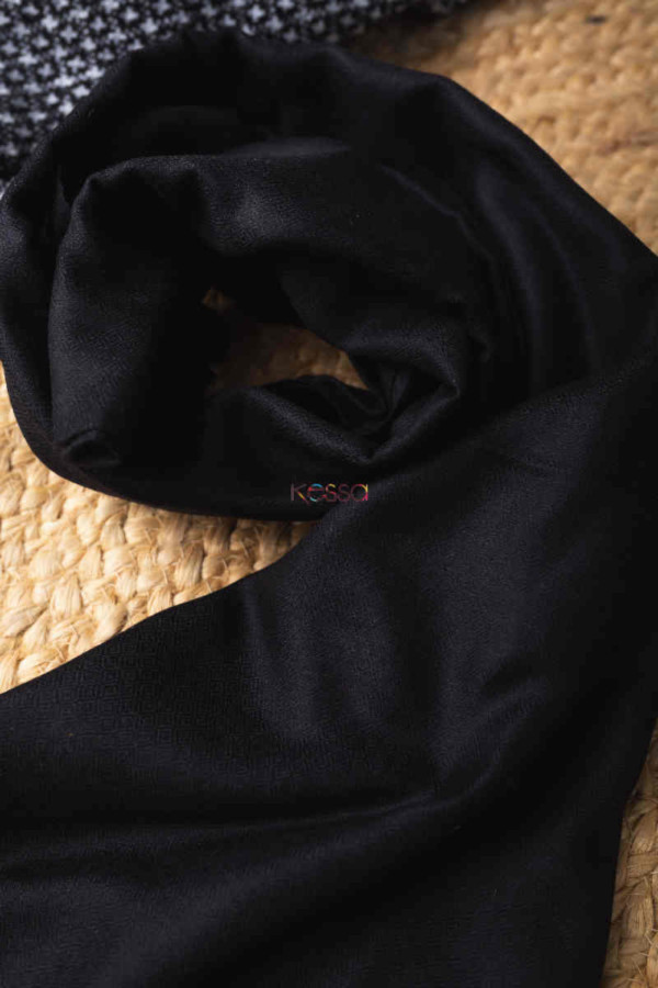 Image for Kessa Kusl46 Black Pashmina Shawl Closeup