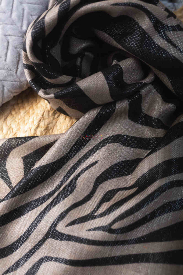 Image for Kessa Kusl53 Grey Lurex Woolen Stole Closeup