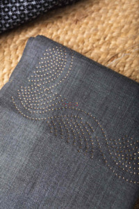 Image for Kessa Kusl58 Swarovski Work Wave Design Woolen Shawl Closeup