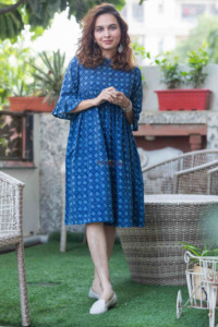 Image for Kessa Avdaf76 Avisha Indigo Short Dress Featured
