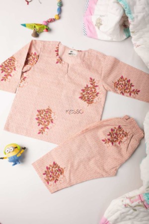 Image for Kessa Dek55 Onion Pink Floral  Kurta Pajama Featured