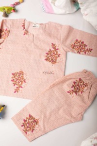 Image for Kessa Dek55 Onion Pink Floral  Kurta Pajama Front