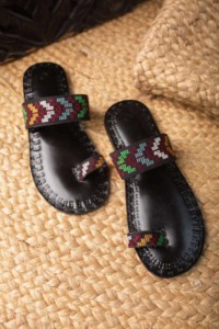 Image for Kessa Kuch15 Hand Embroidery Patch Kolhapuri Chappal Front