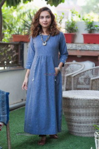 Image for Kessa Ws780 Turvi Twirl A Line Kurta With Necklace Look 1