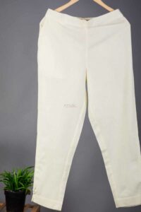 Image for Sap13 Cotton Flex Side Button Straight Pants Cream Featured New