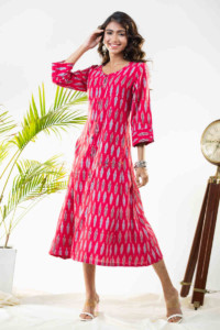Image for Kessa Ws824 Isbella Ikat A Line Dress Look