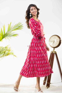 Image for Kessa Ws824 Isbella Ikat A Line Dress Side