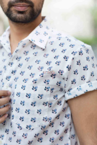 Image for Kessa Awk43 Divit Block Print Half Sleeves Shirt Closeup