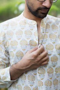 Image for Kessa Awk45 Gyanav Block Print Full Sleeves Shirt Closeup