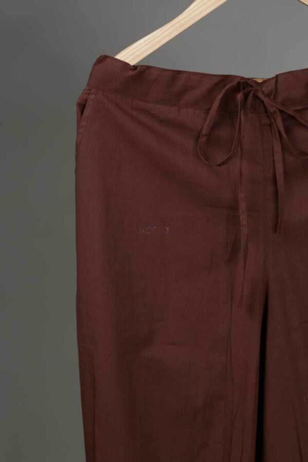Image for Kessa Sap14 Pleated Cotton Salwar Brown Front New