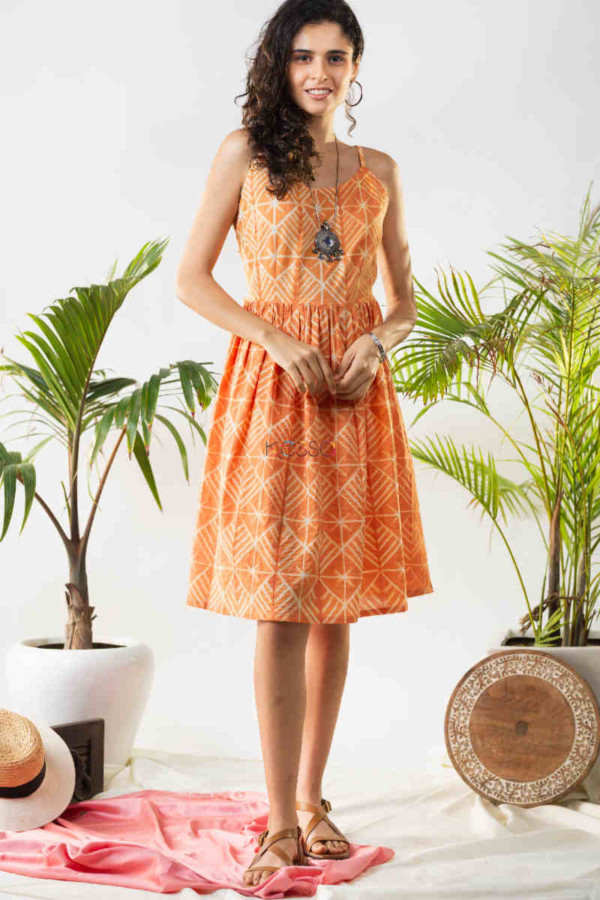 Image for Kessa Ws829 Deveshi Shibori A Line Dress Look
