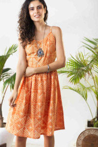 Image for Kessa Ws829 Deveshi Shibori A Line Dress Top 1