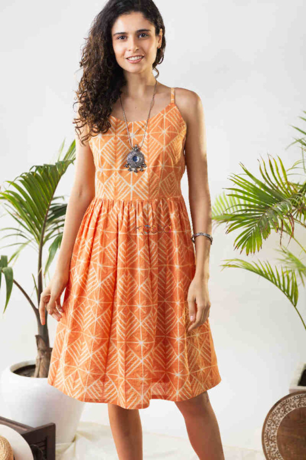 Image for Kessa Ws829 Deveshi Shibori A Line Dress Top