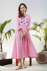 Image for Kessa Avdaf101 Maya Dobby Based A Line Dress Featured