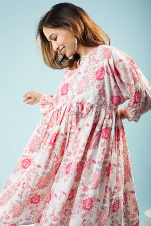 Image for Kessa Avdaf107 Alba Cotton A Line Dress Closeup 2