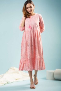 Image for Kessa Avdaf112 Tullia Mid Length Cotton Dress Front