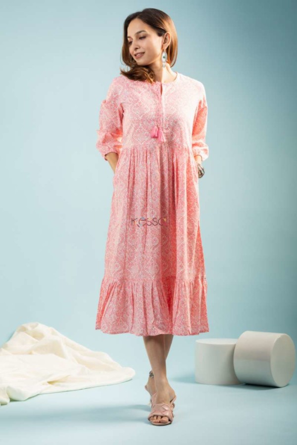Image for Kessa Avdaf112 Tullia Mid Length Cotton Dress Side