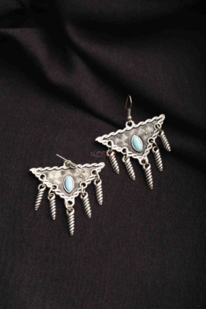 Image for Kessa Kpe173 Turkish Tribal Drop Earrings Blue