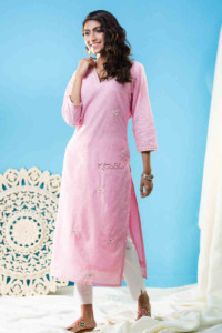 Image for Kessa Ws838 Aasi Handloom Cotton Straight Fit Kurta Look